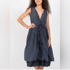 CP Shades Julia Dress Black Cotton Silk Blend Sleeveless Dress Size Small EUC